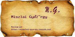 Miszlai György névjegykártya